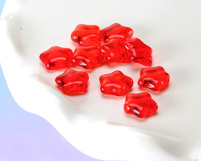 Czech Glass Ruby Red Star 8mm