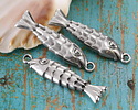 Antique Silver (plated) Fish Focal 8x32mm