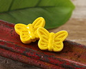 Yellow Porcelain Butterfly 12x18mm
