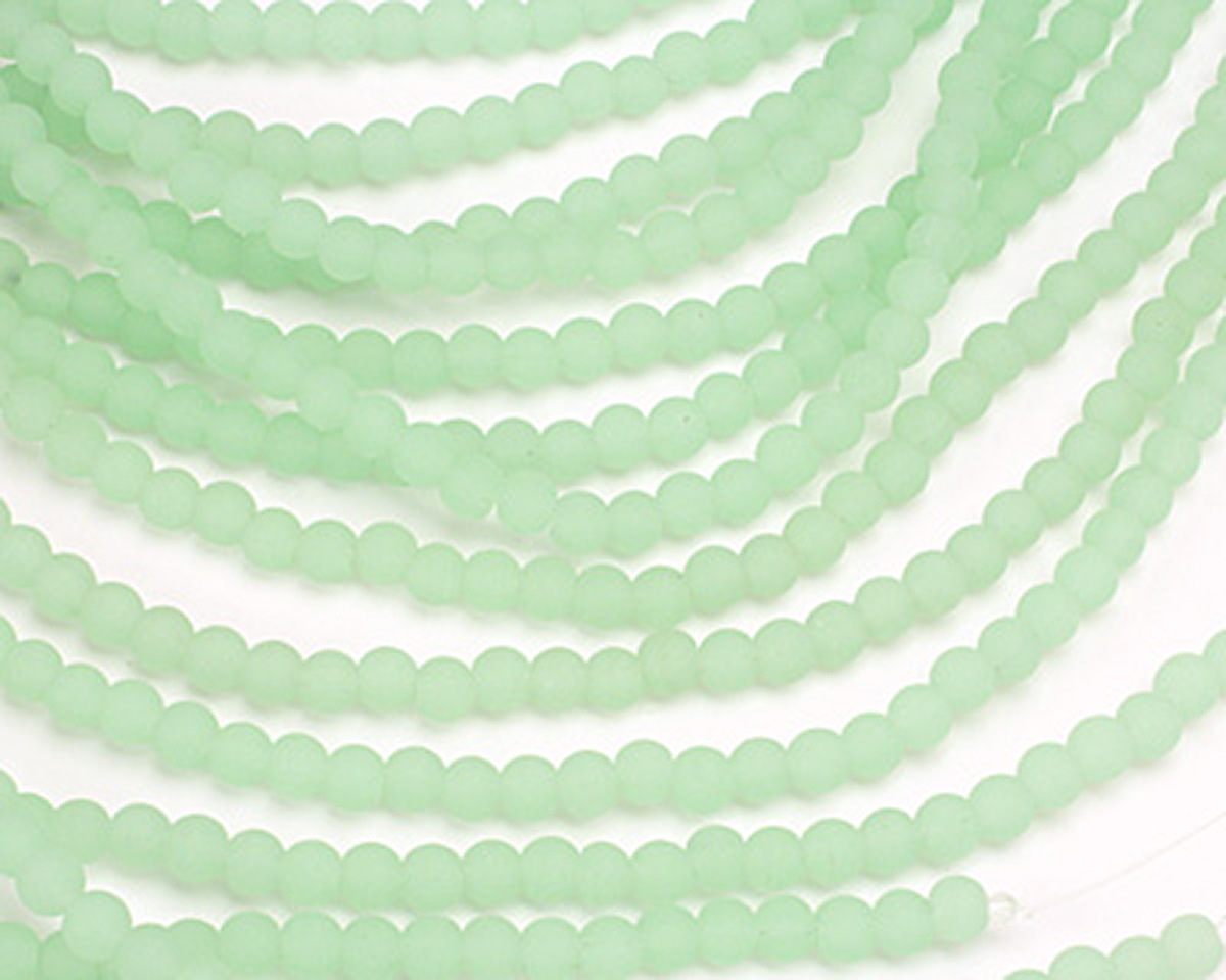 Opaque Seafoam Green Beach-Style Glass Round 6mm