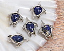 Lapis w/ Silver Finish Sea Turtle Focal 15x19mm