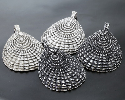 Mykonos Antique Silver (plated) Fancy Shell Pendant 42x61mm