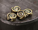 Mykonos Antique Brass (plated) Large Spiral Bead 14mm