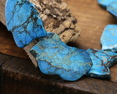 Teal Impression Jasper Freeform Slice 25-45x35-60mm