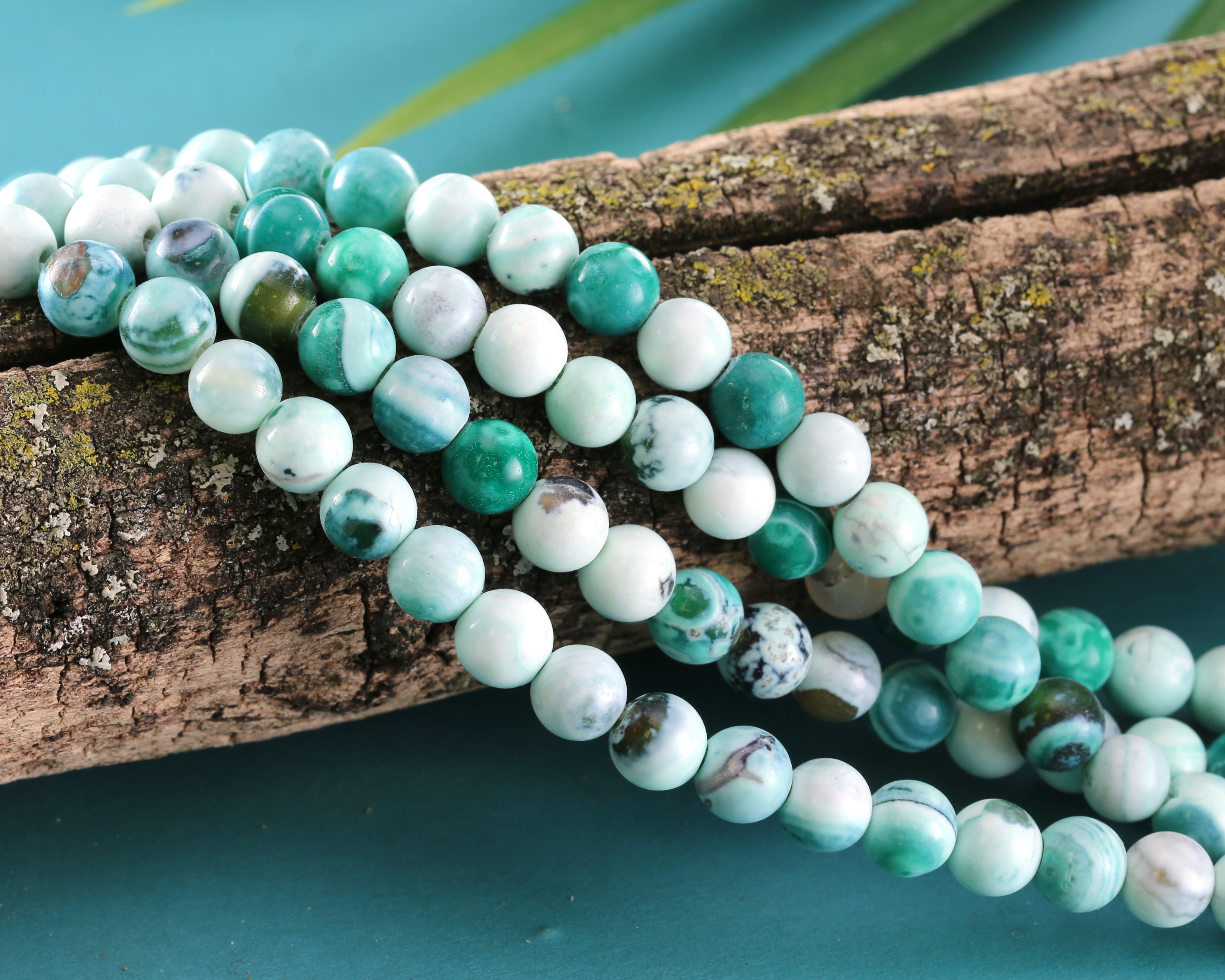 Ocean Whirl Agate Round 6mm