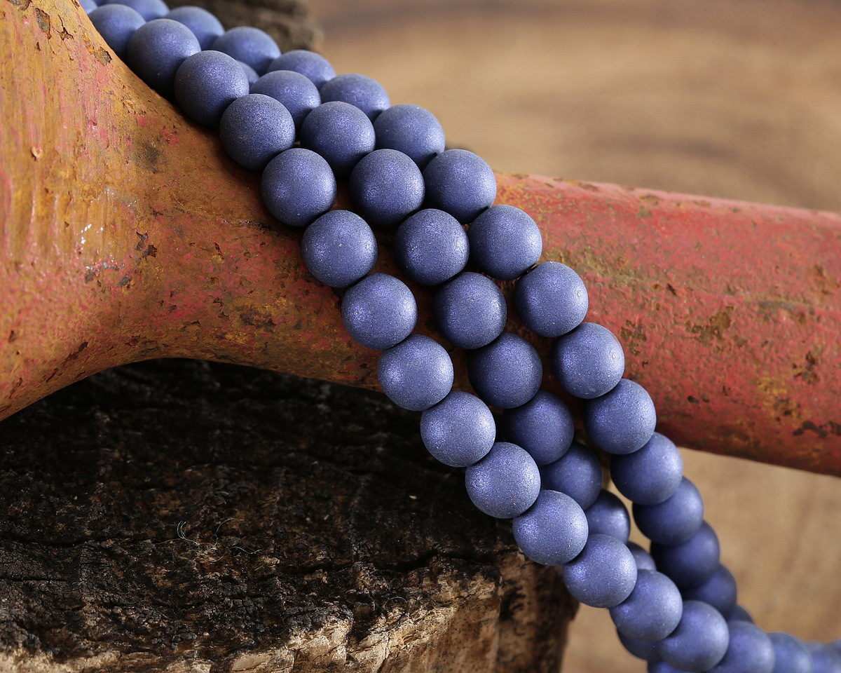 Czech Glass ColorTrends: Moonlight Blue Round 6mm