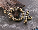 Mykonos Antique Brass (plated) Ornate Roped Toggle Clasp 28x21mm, 25mm Bar