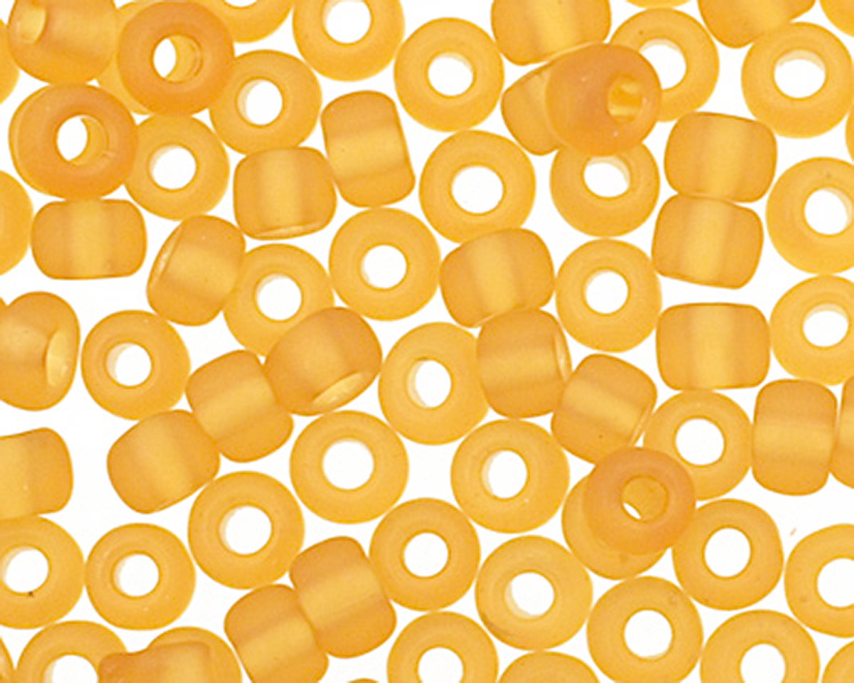 TOHO Transparent Frosted Light Topaz Round 8/0 Seed Bead