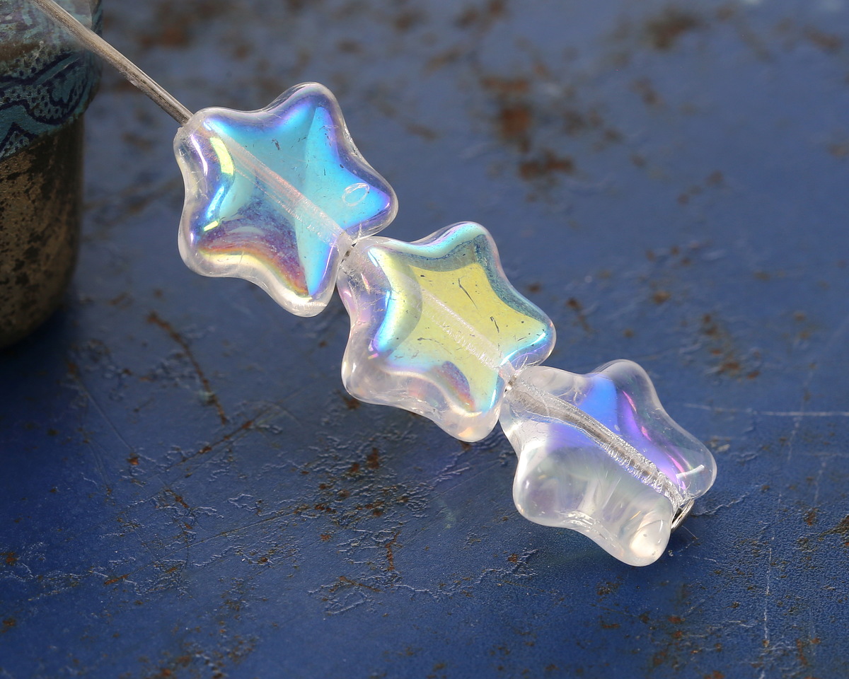 Czech Glass Crystal AB Star 12mm