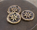 Mykonos Antique Brass (plated) Sun Coin Focal 22mm