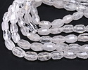 Rock Crystal Quartz Microfaceted Long Nugget 9x14mm