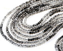 Tourmalinated Quartz (A) Ombré Micrfaceted Round 2mm