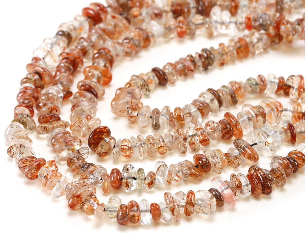 Red Rutilated Quartz (A) Chips 2-5x5-12mm