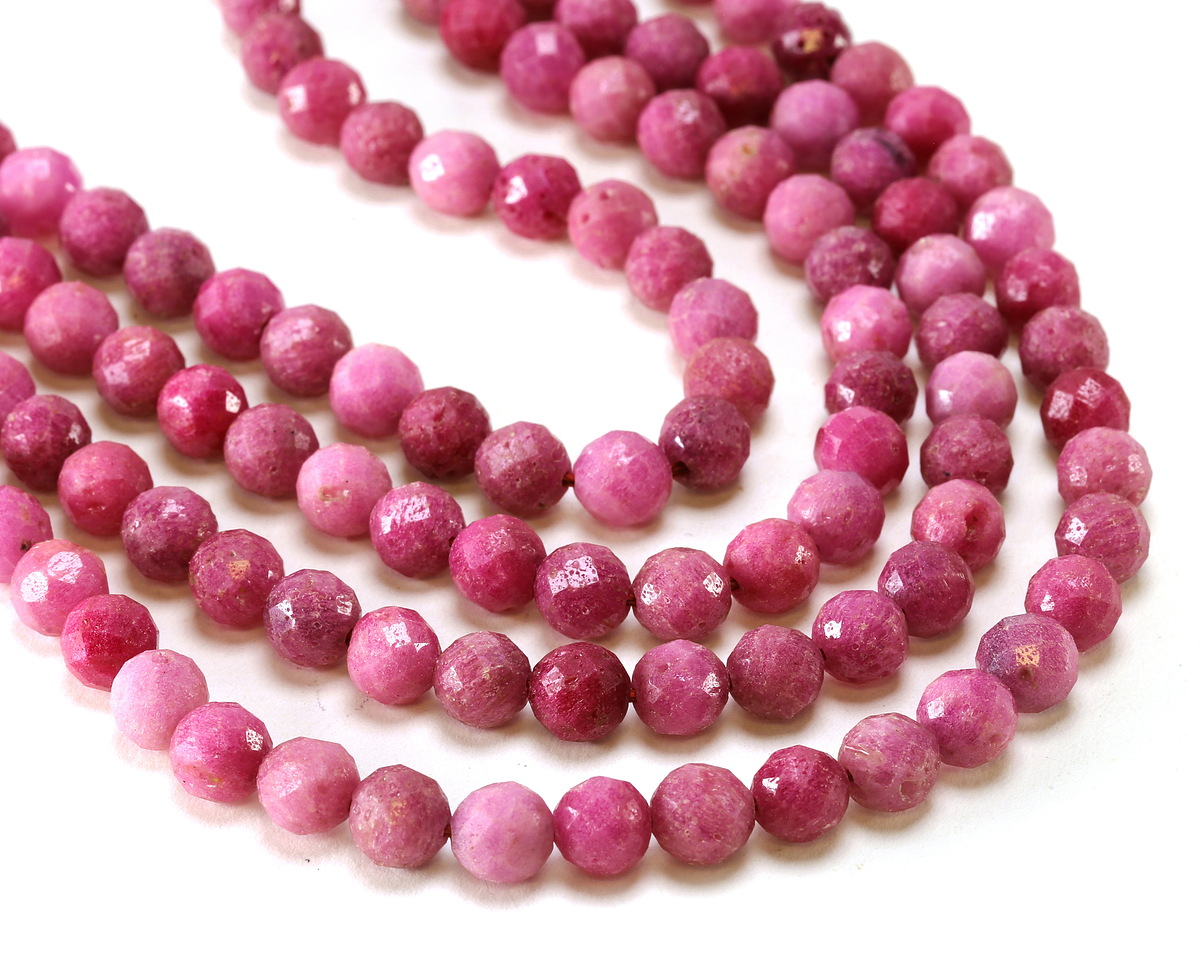 Ruby (A) Microfaceted Round 8mm