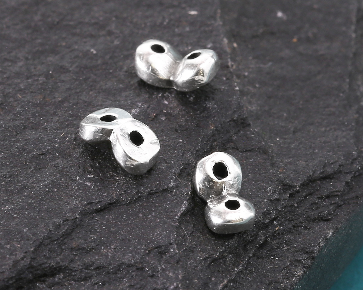 Cymbal Kaparia Antique Silver (plated) Side Bead for SuperDuo 5x2mm