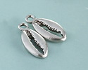Antique Silver (Plated) Cowrie Shell Charm 5x15mm