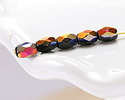 Czech Glass Jet w/ Metallic Rainbow Fire Polished Faceted Rice 7x5mm