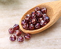 Czech Glass Ruby Red w/ Iris Luster & Copper Wash Faceted Melon 6mm