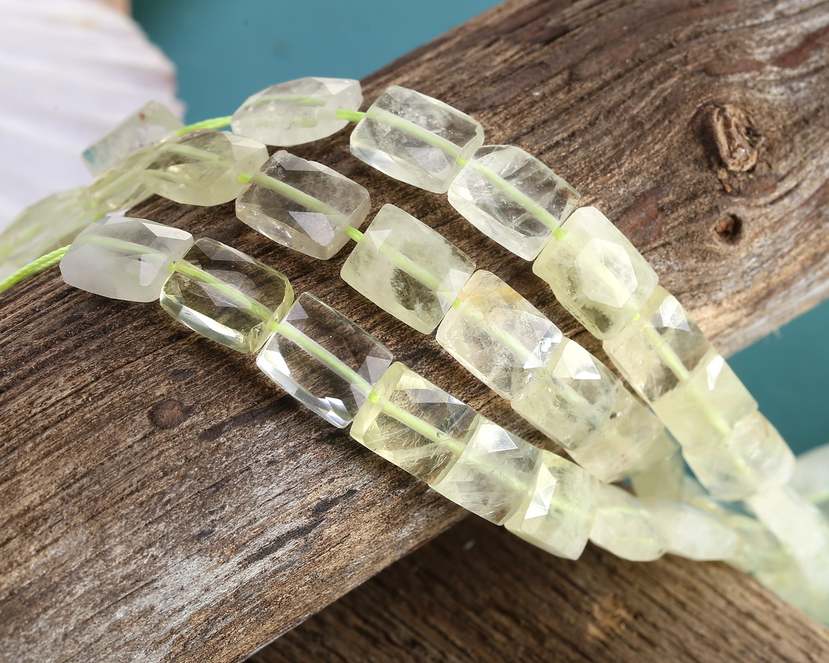 Lemon Quartz Microfaceted Rectangle 10x8mm