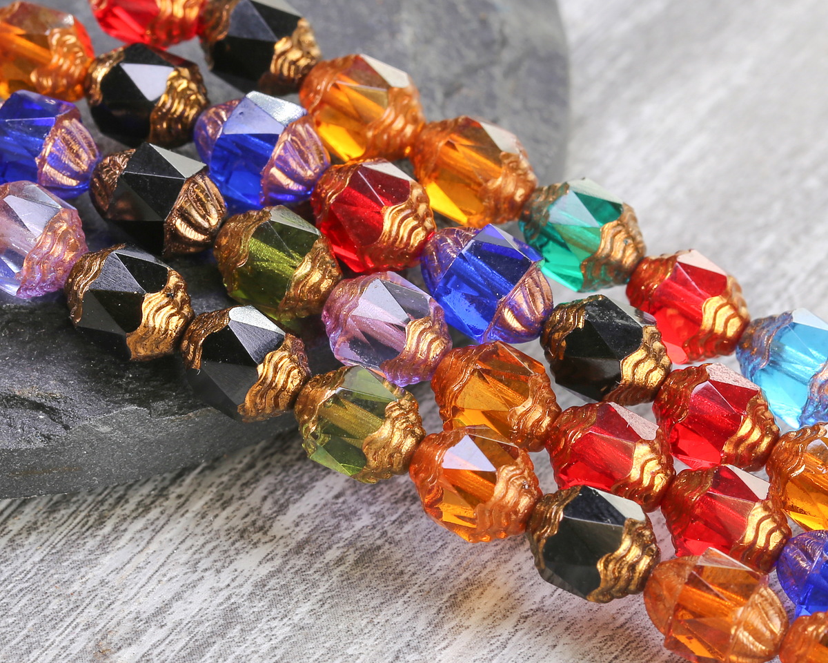 Czech Glass Bronzed Transparent Mixed Turbines 10x8mm