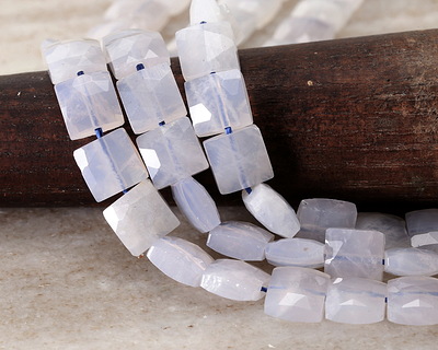 Blue Rose Quartz Faceted Square 8mm