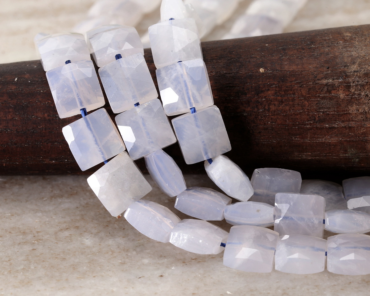 Blue Rose Quartz Faceted Square 8mm