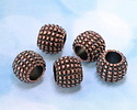 Mykonos Antique Copper (plated) Large Hole Pebbled Rondelle 10x13mm