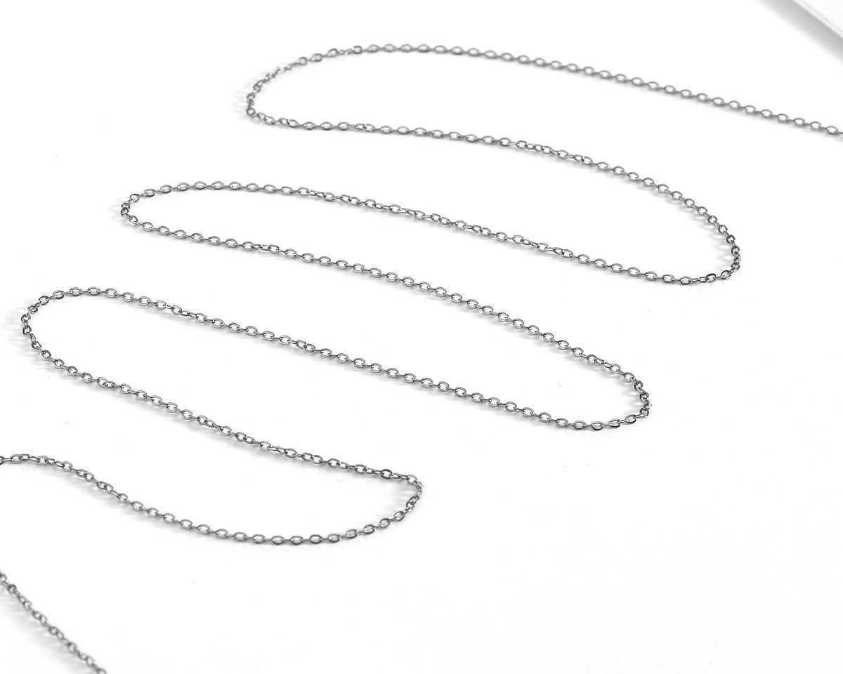 Stainless Steel Tiny Cable Chain, 1.5x1mm links, 5' Package