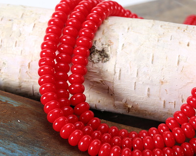 Pepper Red Glass Rondelle 5x8mm