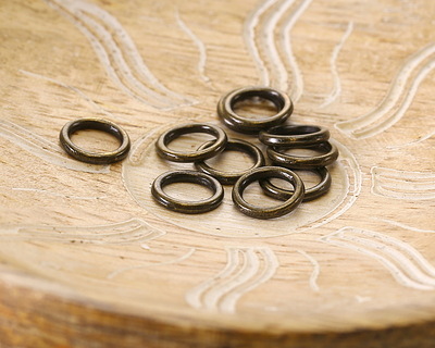Antique Brass Soldered Jump Ring 8mm, 18 gauge