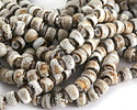 Birch w/ Speckles Banded Porcelain Tumbled Rondelle 8x10mm