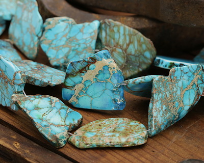 Ocean Blue Impression Jasper Slab 40-60x30-40mm