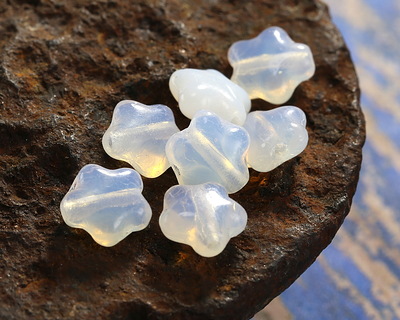 Czech Glass White Opal Star 6mm