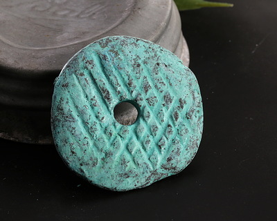 Mykonos Metalized Ceramic Copper Patina Large Textured Washer 43-45mm