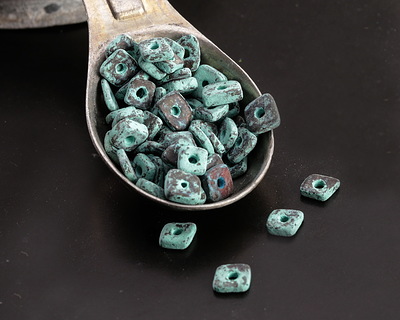 Mykonos Metalized Ceramic Copper Patina Organic Tiny Washer 4.5-6mm