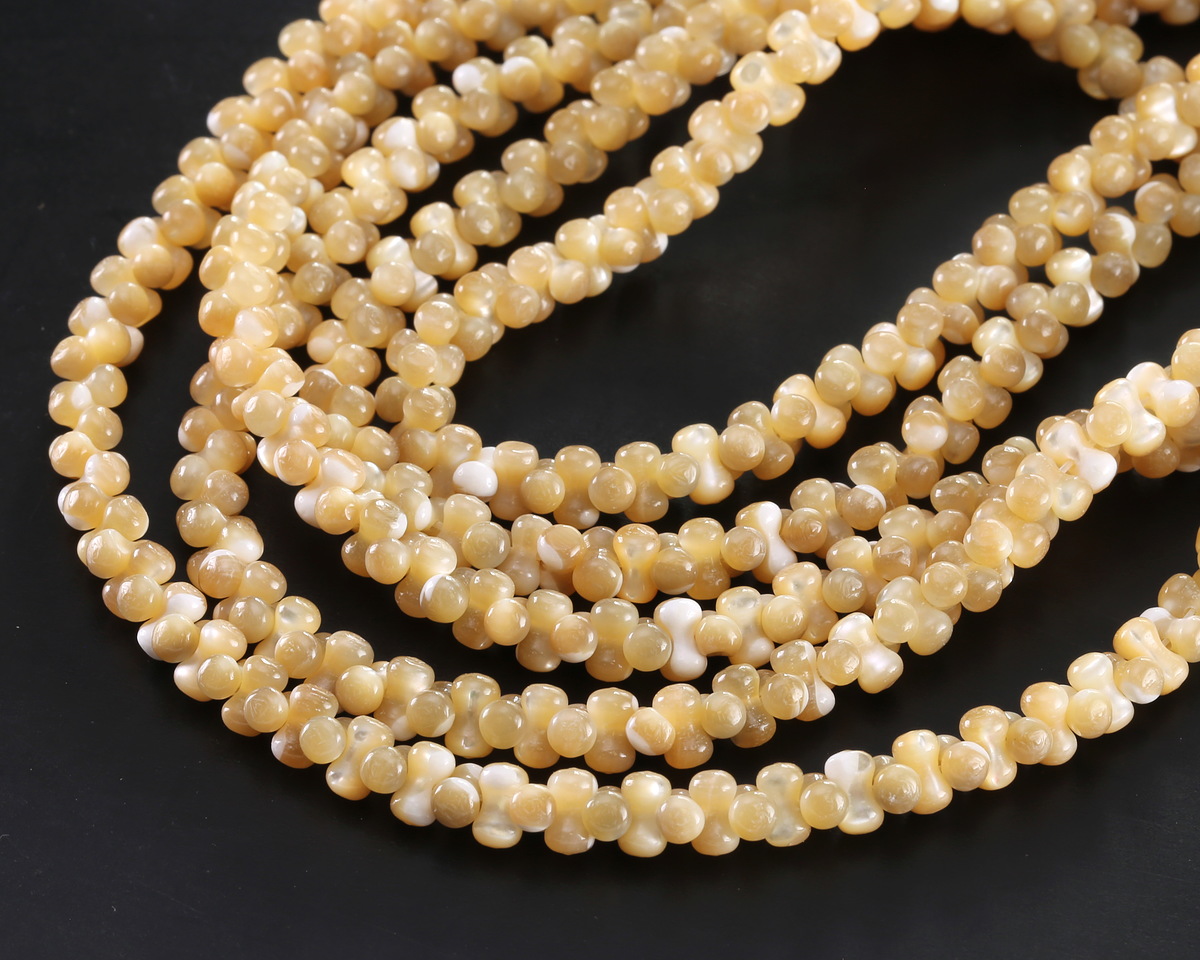 Natural Mother of Pearl Peanut Beads 4x8mm