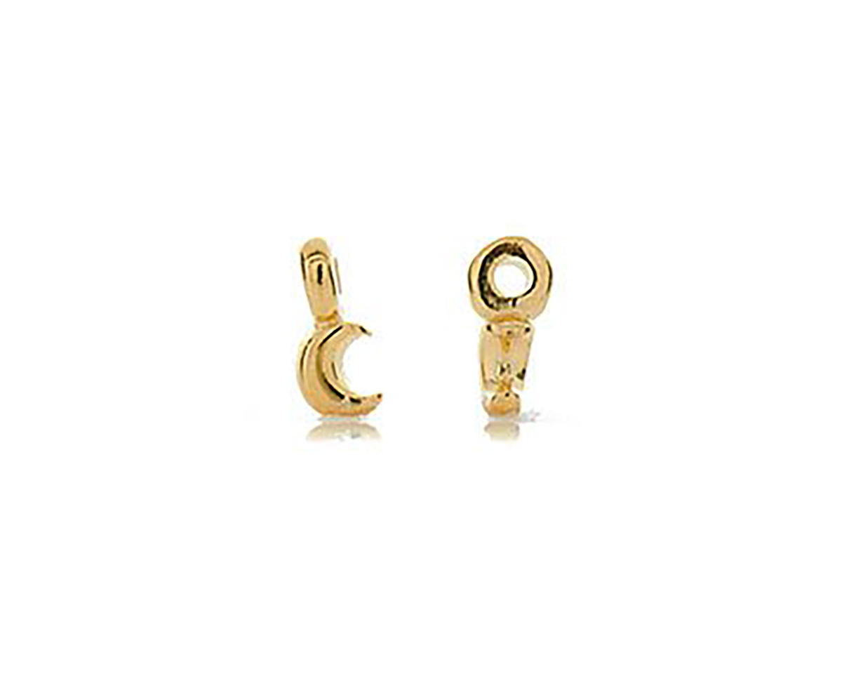 24K Gold (plated) Tiny Crescent Moon Focal 3x7mm