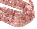 Strawberry Quartz Squaredelle 3x6mm