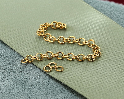 Waterproof 18K Gold PVD Plated Stainless Steel Jump Ring 3mm, 22 gauge