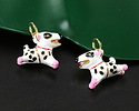 18k Gold (plated) Enamel Playful Puppy Focal 15.5x12mm