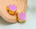 24K Gold (plated) Lilac Enamel Tulip Bead 7.5x9mm