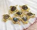 Labradorite (A) w/ Gold Finish Sea Turtle Focal 15x19mm