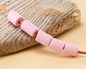 Mykonos Ceramic Rose Pink Tube Spacer 9-10x8mm