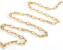 Waterproof 18K Gold PVD Plated Stainless Steel Flat Paperclip Chain, 11x4mm links, 25ft Spool