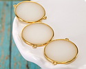 24K Gold (Plated) Transparent White Opal Resin Round Focal Link 33x30mm