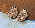 TierraCast Antique Copper (plated) Hamsa Hand Focal Link 17x21mm