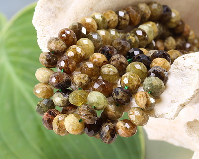 Green Garnet Microfaceted Rondelle 5x8mm