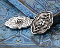TierraCast Antique Silver (plated) Flower Button 13x18mm