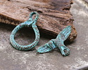Mykonos Copper (plated) Patina Duality Toggle Clasp 14.5x20mm, 22mm Bar