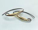 Nina Designs Sterling Silver Black Finish Earring Hook w/ Bronze Long Almond Shape 12x23mm